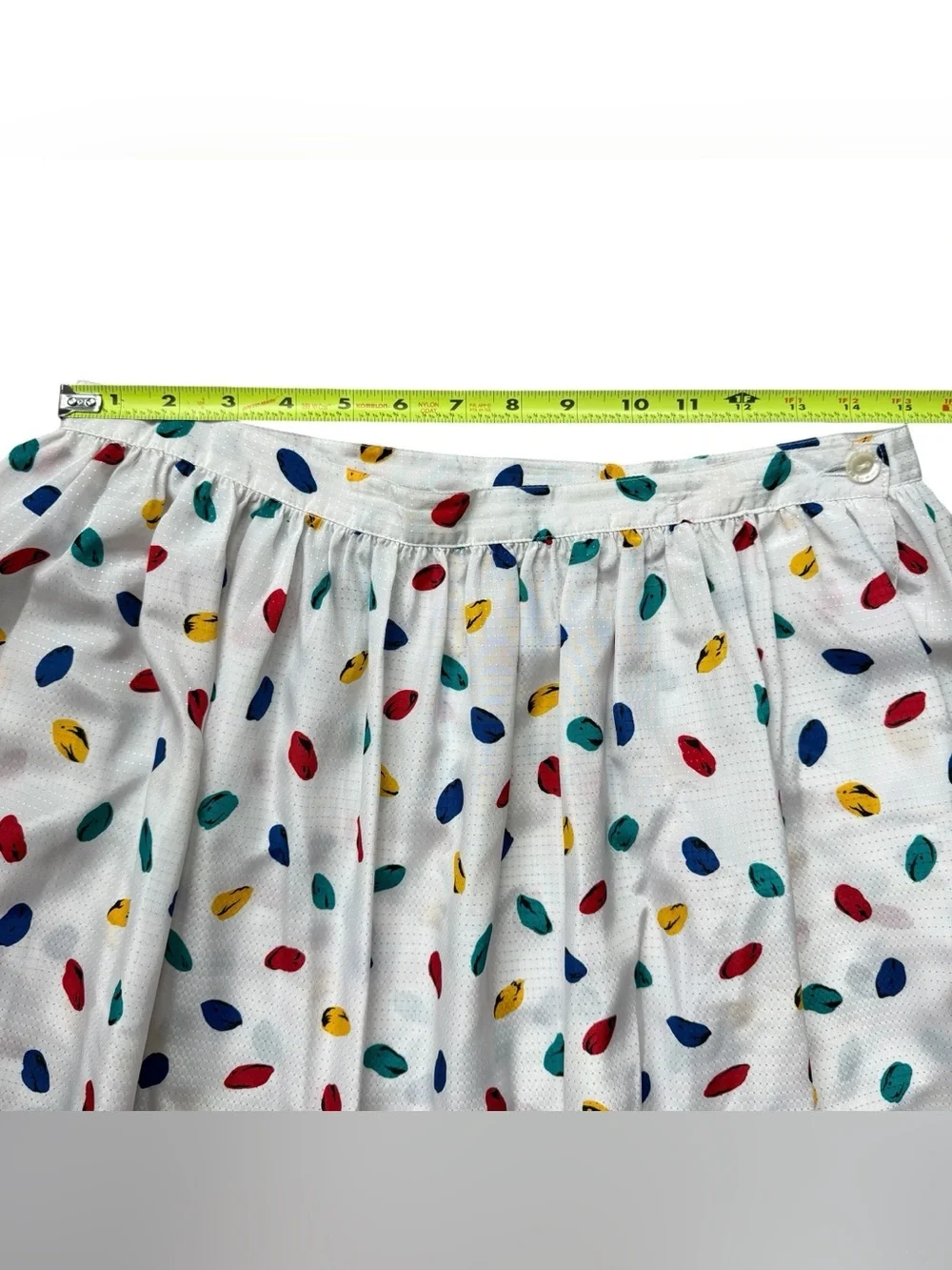 Vintage Y2K Josephine White Confetti Print Midi Skirt Cottagecore Grandma Chic M